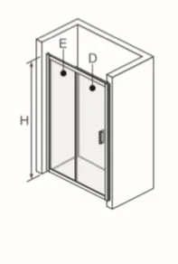 מקלחון חזית הזזה דופן+ דלת שחור