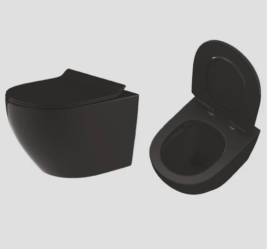 אסלה שקטה מונוסון קצרה בעומק 48 ס״מ מושב קשיח הידראולי נשלף 10 שנות אחריות