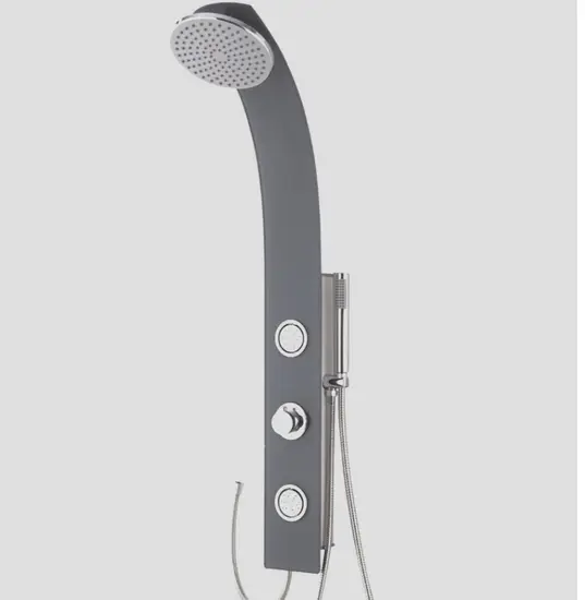 מוט פינוק דגם גלאס 3 מצבי זרימה + ראש גשם +ג׳יטים מתכווננים ומדלף זכוכית מחוסמת