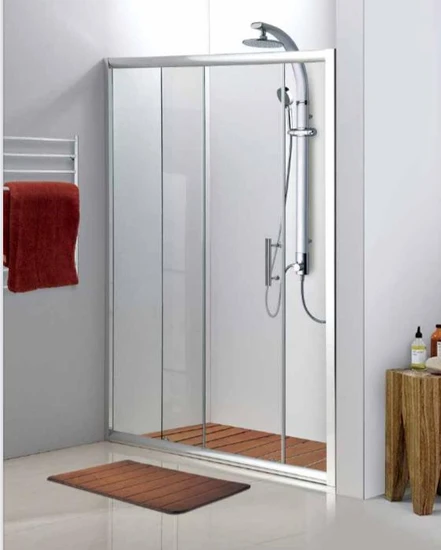 מקלחון חזית הזזה דופן+ דלת ניקל