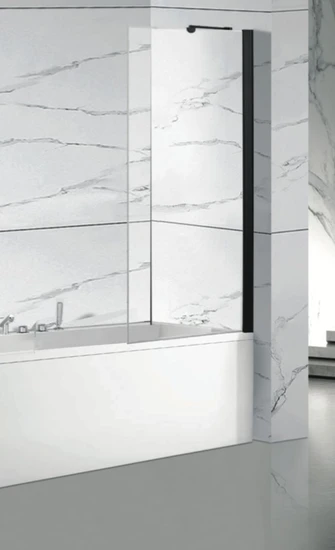 דופן קבוע לאמבטיון פרופיל שחור גובה 140 אורך 70 ס״מ